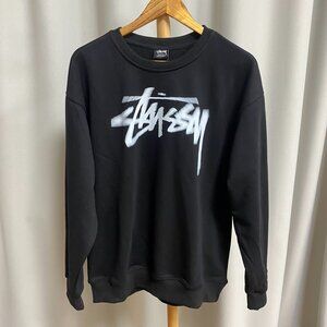 Stussy Black Sweatshirt Crew Neck Sweatshirt